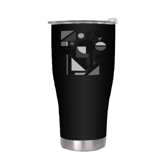 Abstract Monochrome Symphony Stainless Steel Tumblers
