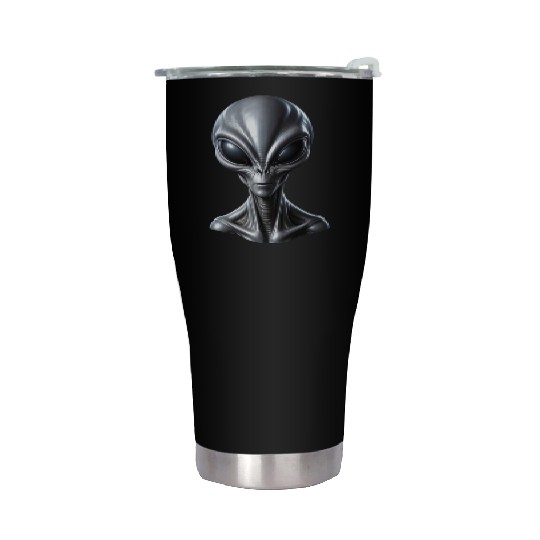 Realistic Grey Alien Extraterrestrial Stainless Steel Tumblers