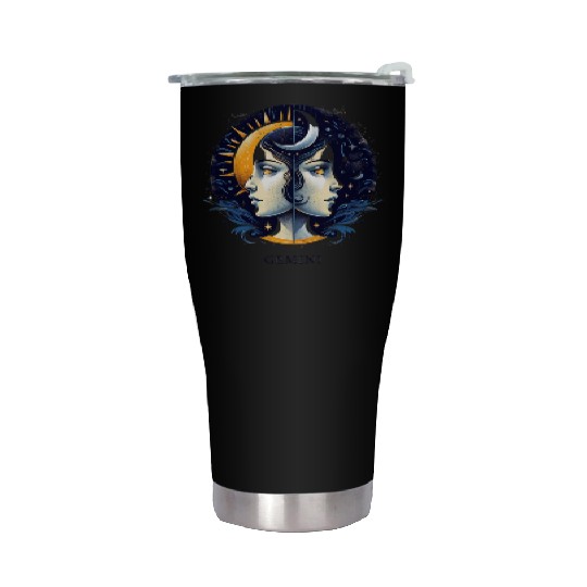 Zodiac Card Gemini Stainless Steel Tumblers