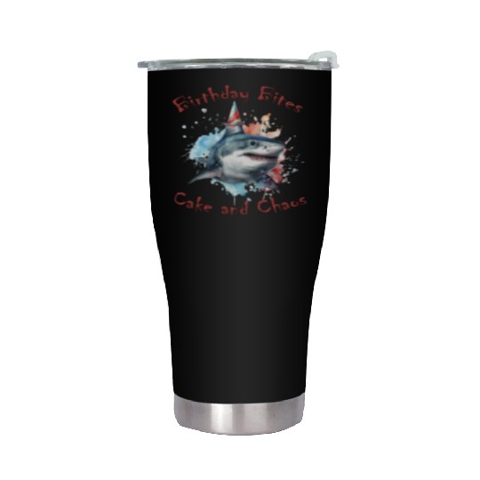 Birthday Party Shark: Whimsical and Fun Stainless Steel Tumblers