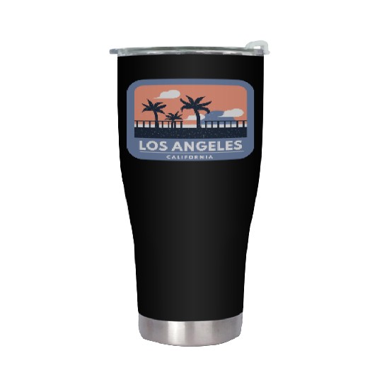 Los Angeles California Retro Skyline Design Stainless Steel Tumblers