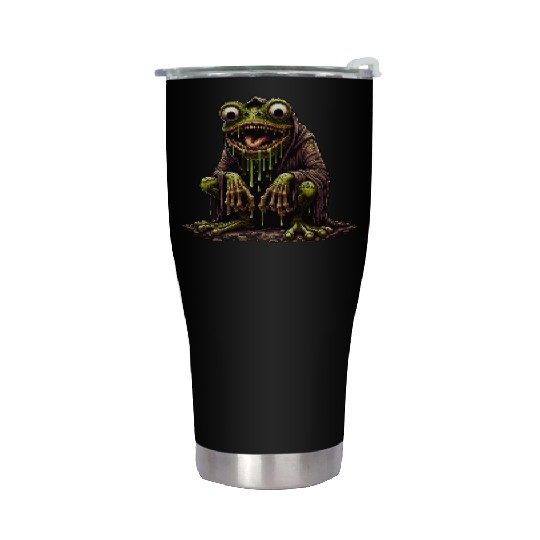 Slime Toad Monster – Creepy Hooded Swamp Creature Stainless Steel Tumblers