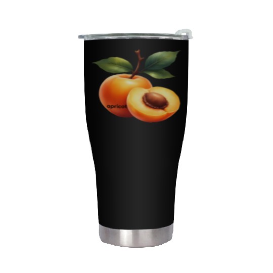 Apricot branch with green leaves Stainless Steel Tumblers