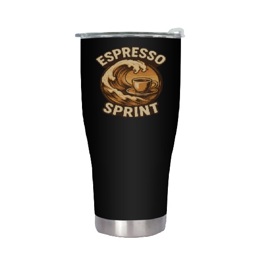 Espresso Wave Coffee Art Stainless Steel Tumblers