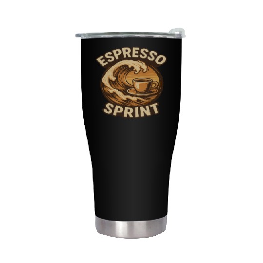 Espresso Wave Coffee Art Stainless Steel Tumblers