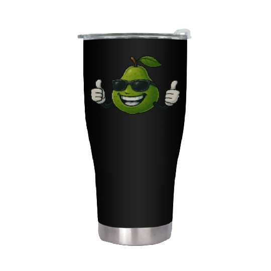 Cute cartoon pear guava fruit summer joy Stainless Steel Tumblers