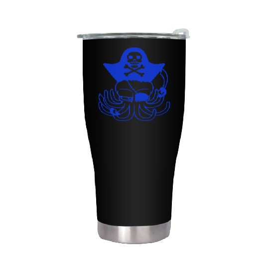 Octopus pirate crew captain sailor buccaneer sail Stainless Steel Tumblers