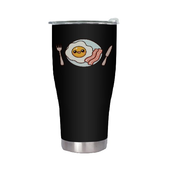 Whimsical Sunny Side Fried Egg Design Stainless Steel Tumblers