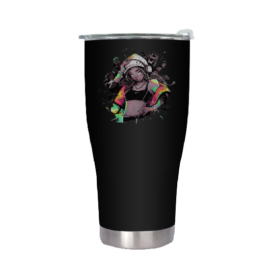 Neon Urban Queen | Afro Streetwear Horror Vibes Stainless Steel Tumblers