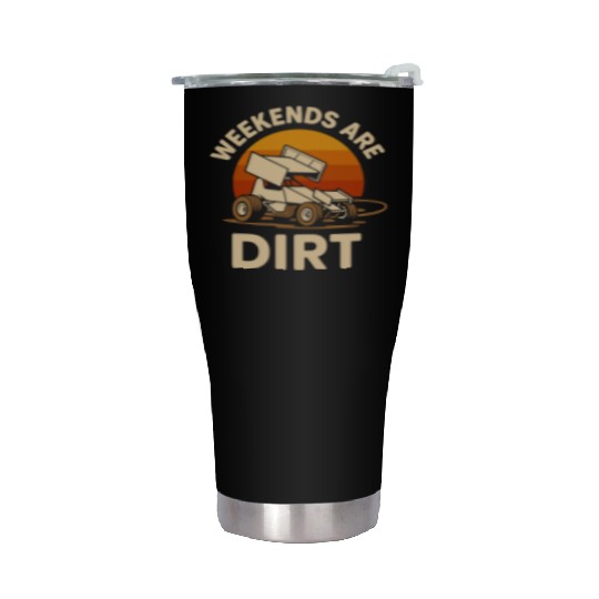 Sprint Car Racing Dirt Track Speed Oval Race Stainless Steel Tumblers