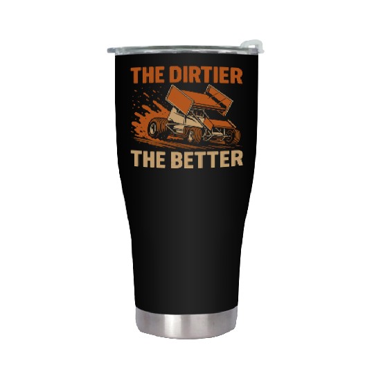 Sprint Car Racing Dirt Track Speed Oval Race Stainless Steel Tumblers