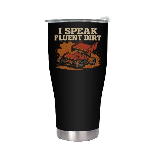 Sprint Car Racing Dirt Track Speed Oval Race Stainless Steel Tumblers