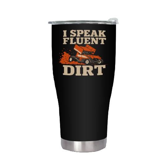 Sprint Car Racing Dirt Track Speed Oval Race Stainless Steel Tumblers