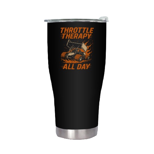 Sprint Car Racing Dirt Track Speed Oval Race Stainless Steel Tumblers