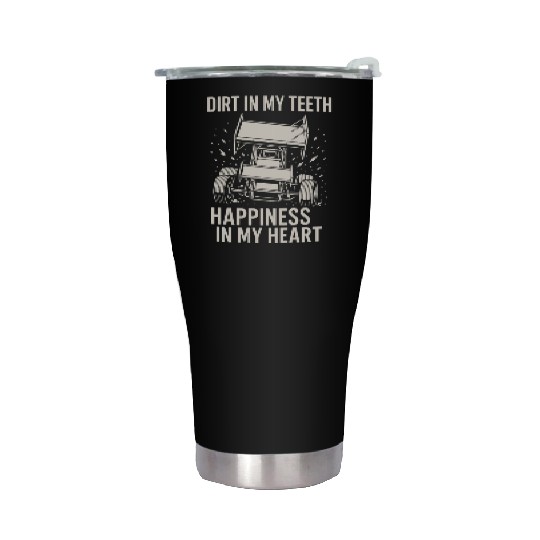 Sprint Car Racing Dirt Track Speed Oval Race Stainless Steel Tumblers