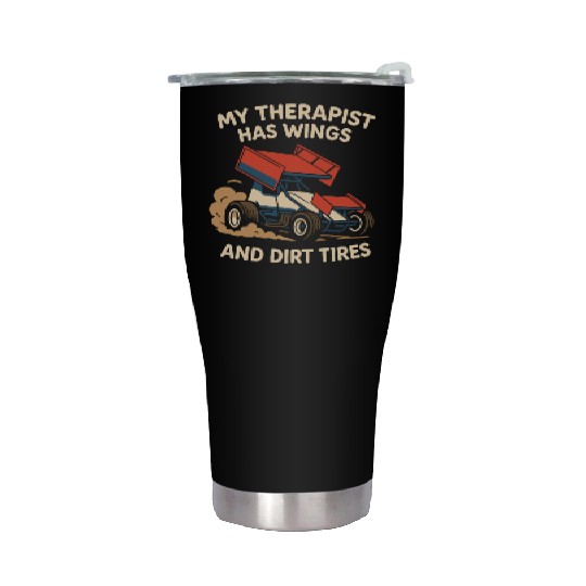 Sprint Car Racing Dirt Track Speed Oval Race Stainless Steel Tumblers