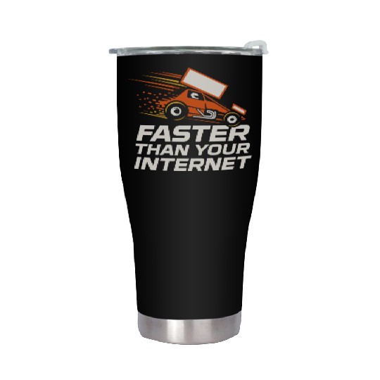 Sprint Car Racing Dirt Track Speed Oval Race Stainless Steel Tumblers