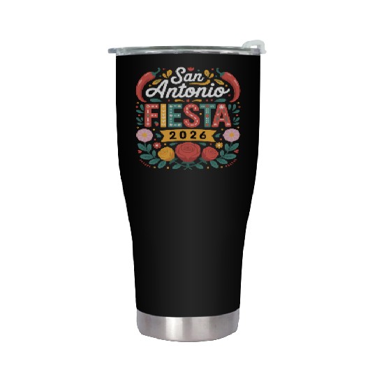 San Antonio 2026 Fiesta Cinco De Mayo Texas Stainless Steel Tumblers