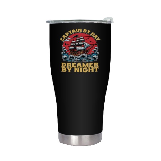 Sailing Captain By Day Dreamer By Night Fisherman Stainless Steel Tumblers