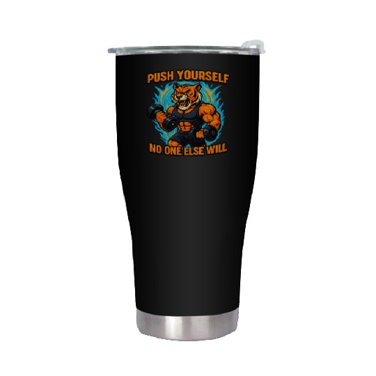 Fierce Tiger Workout Mode Stainless Steel Tumblers