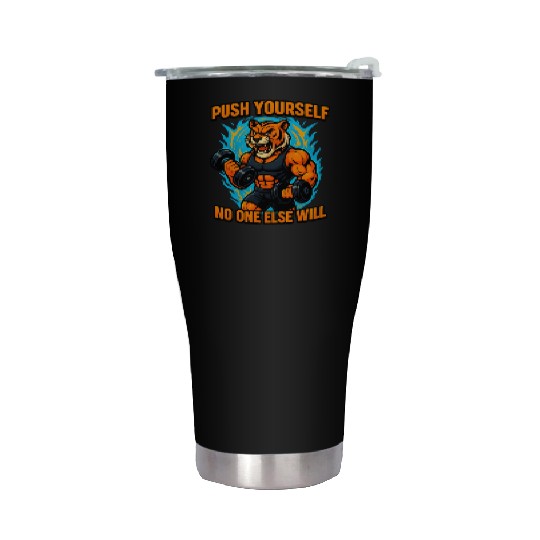 Fierce Tiger Workout Mode Stainless Steel Tumblers