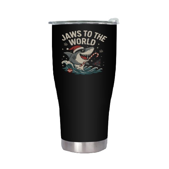 Jaws to the World – Christmas Shark Attack Stainless Steel Tumblers
