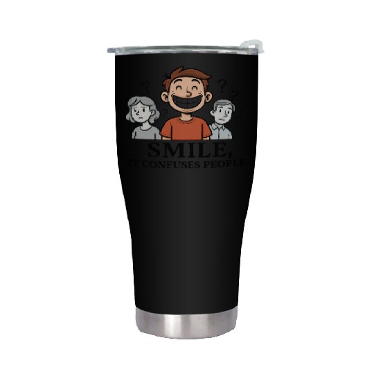 Joyful Smile Motivational Illustration Stainless Steel Tumblers