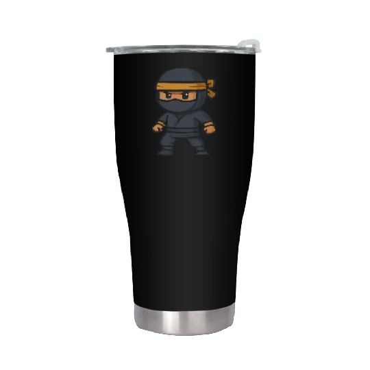 Kawaii Ninja Character Illustration Stainless Steel Tumblers