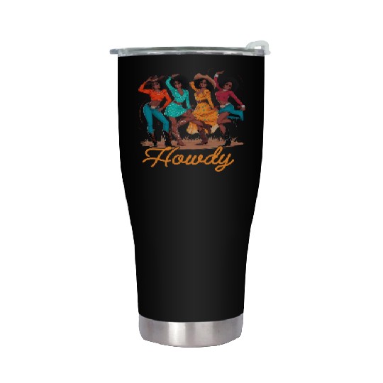 Black Cowgirls Line Dance Western Rodeo Country Stainless Steel Tumblers