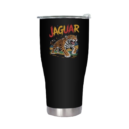 Vivid Jaguar Bold Print Stainless Steel Tumblers