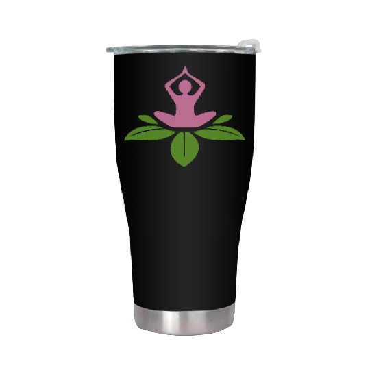 Serene Yoga Lotus Design Stainless Steel Tumblers