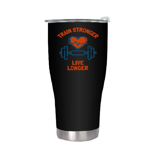 Train Stronger Heartbeat Workout Stainless Steel Tumblers