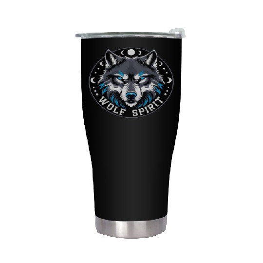 Wolf Spirit Celestial Design Stainless Steel Tumblers