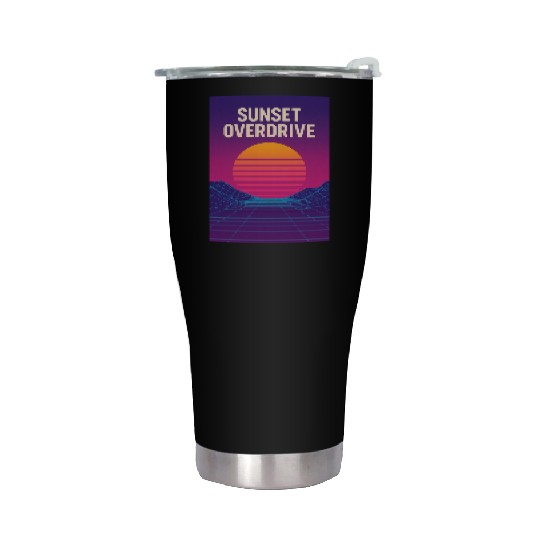 Sunset Overdrive – Vaporwave Summer Vibes Stainless Steel Tumblers