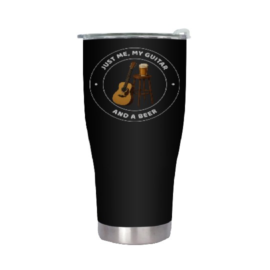 ME MY GUITAR & A BEER Stainless Steel Tumblers ACOUSTIC MUSICIAN