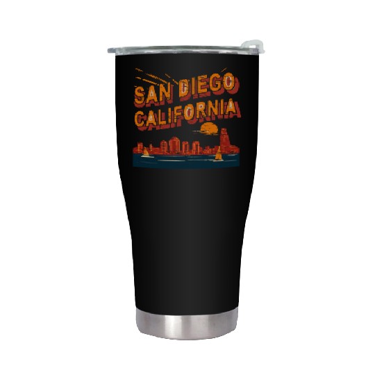 San Diego Skyline, California Stainless Steel Tumblers