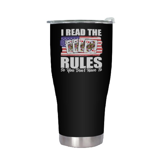 USA Flag Pinochle Rules Patriotic Card Games Stainless Steel Tumblers