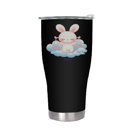 Sweet Bunny Libra Illustration Stainless Steel Tumblers