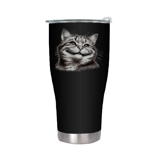 Joyful Cat Illustration for Apparel Stainless Steel Tumblers