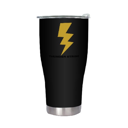 Dynamic Yellow Lightning Bolt Design Stainless Steel Tumblers