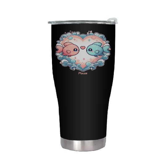 Celestial Pisces Love Heart Illustration Stainless Steel Tumblers