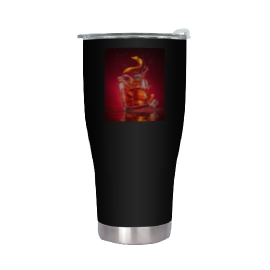 Splashing Negroni Cocktail Stainless Steel Tumblers