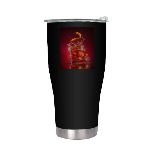 Splashing Negroni Cocktail Stainless Steel Tumblers