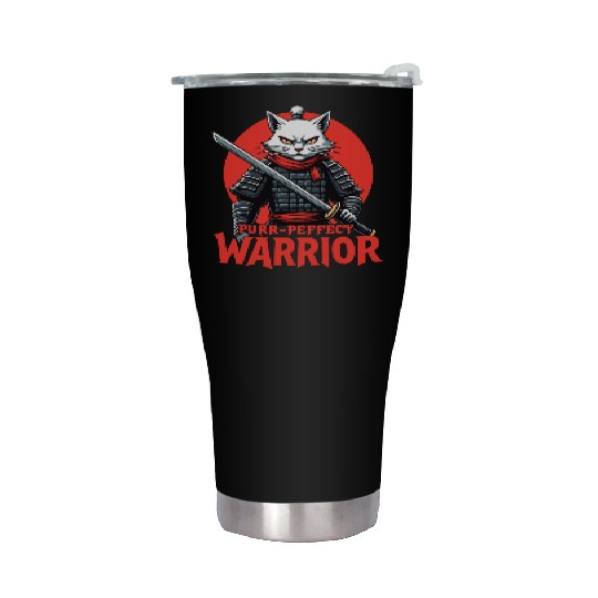 Purr-Perfect Warrior Cat Design Stainless Steel Tumblers
