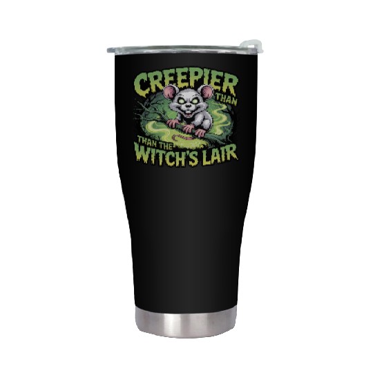 Creeper Mouse in Witch's Lair Design Stainless Steel Tumblers