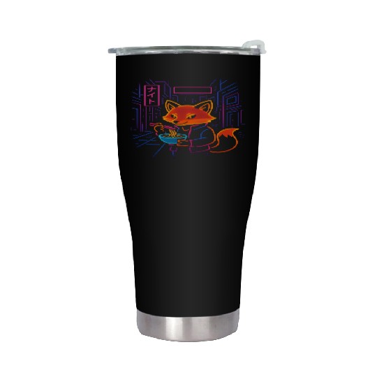 Neon Fox Nightlife Streetwear Stainless Steel Tumblers