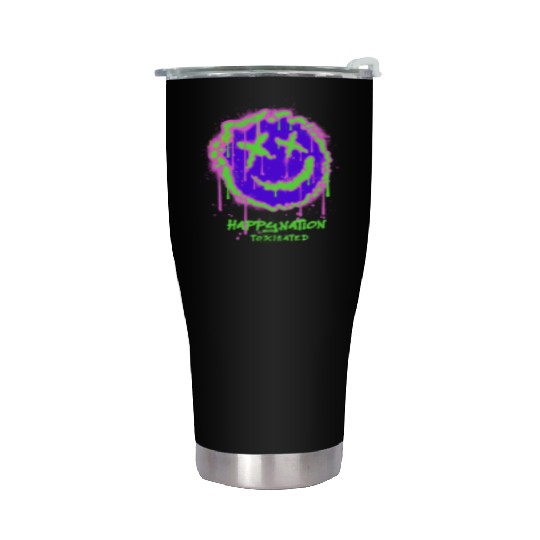 Neon Graffiti Smile Face Design Stainless Steel Tumblers