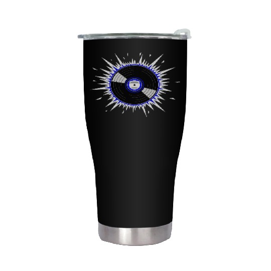 Vinyl Record Starburst Design Stainless Steel Tumblers