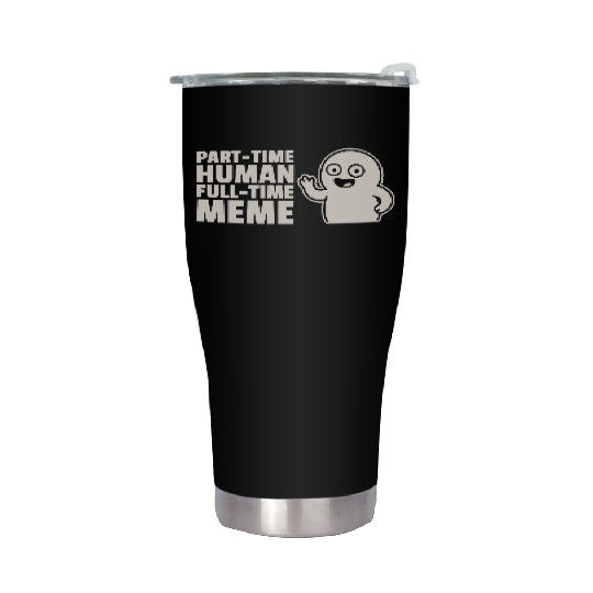 Meme Graphic with Cartoon Character Stainless Steel Tumblers