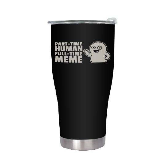 Meme Graphic with Cartoon Character Stainless Steel Tumblers
